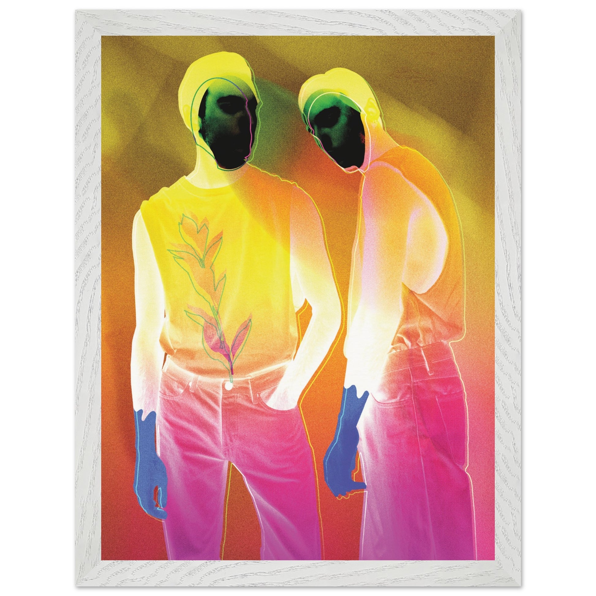 Wall Art Print - Connection (30x40, Framed, Frame Color: White)