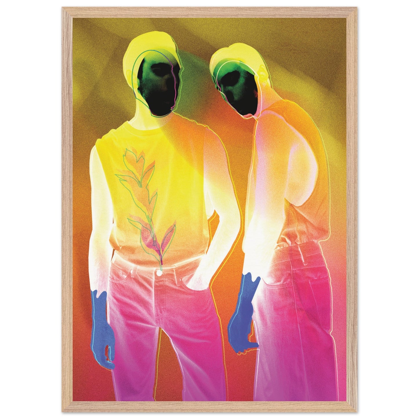Wall Art Print - Connection (50x70, Framed, Frame Color: Wood)