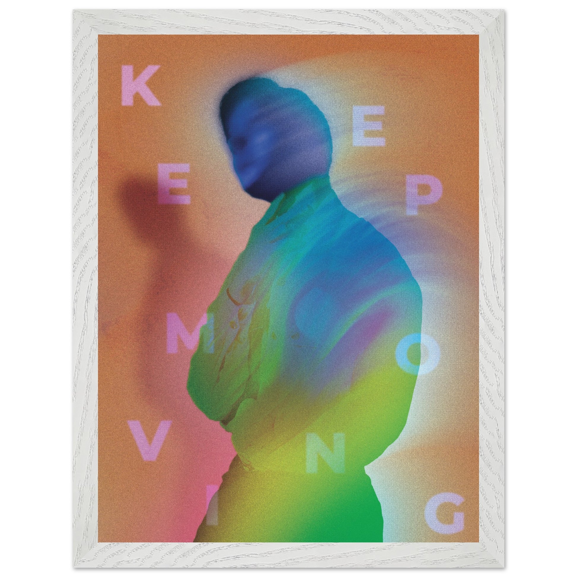 Wall Art Print - Keep Moving (30x40, Framed, Frame Color: White)