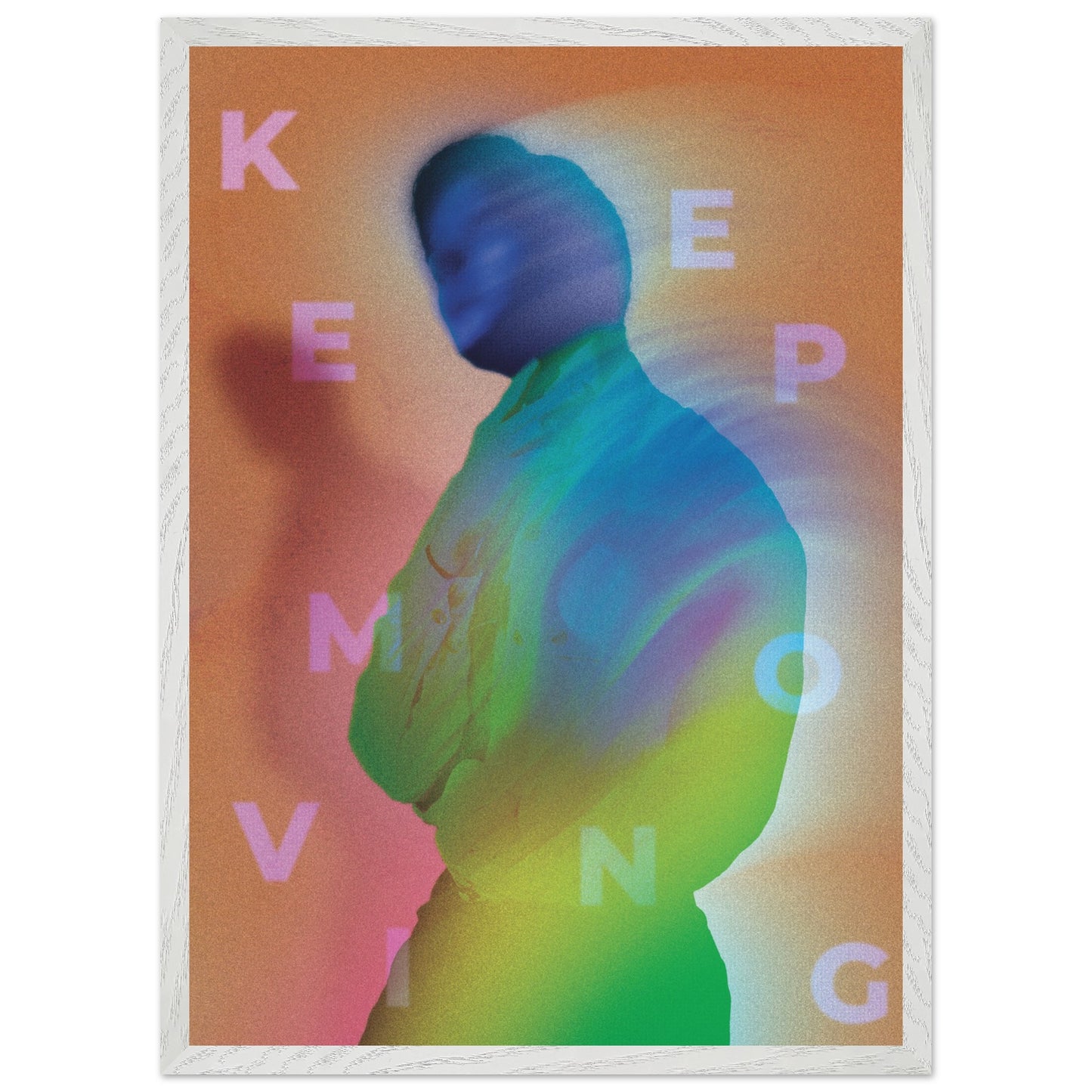 Wall Art Print - Keep Moving (50x70, Framed, Frame Color: White)