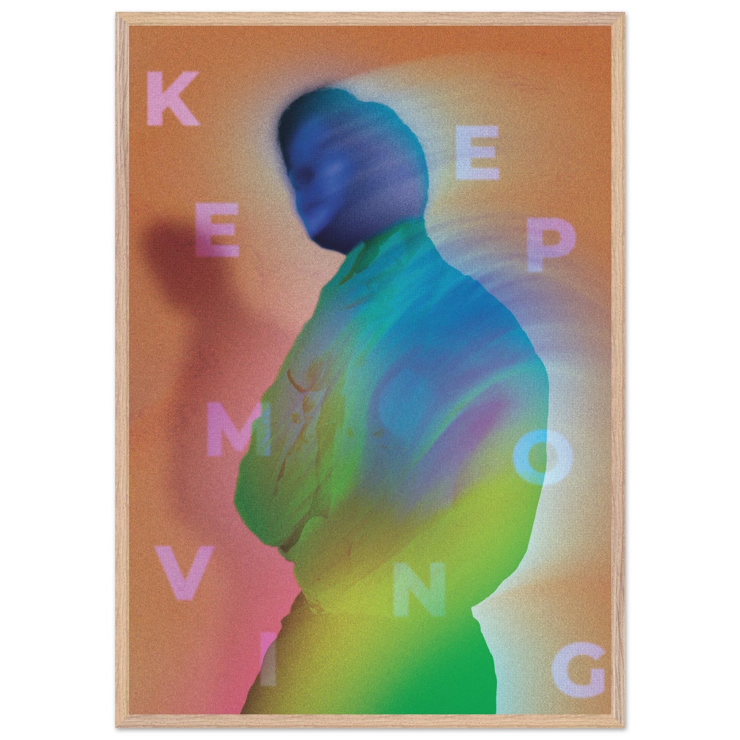 Wall Art Print - Keep Moving (70x100 , Framed, Frame Color: Wood)