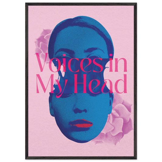 Wall Art Print - Voices In My Head (70x100 , Framed, Frame Color: Black)