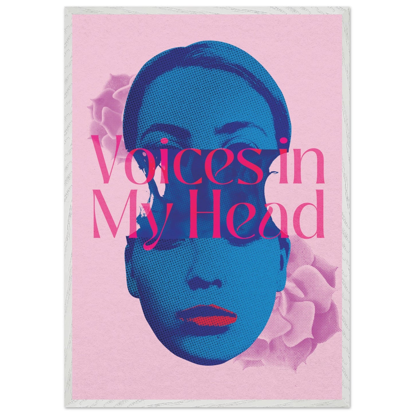 Wall Art Print - Voices In My Head (70x100 , Framed, Frame Color: White)